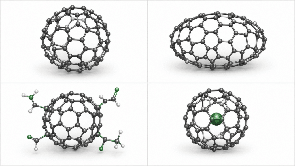 Fullerene Market 2026: C60 Demand, Applications, and Supply Outlook 10 Comparison of pristine C60 C70 functionalized and endohedral fullerene materials