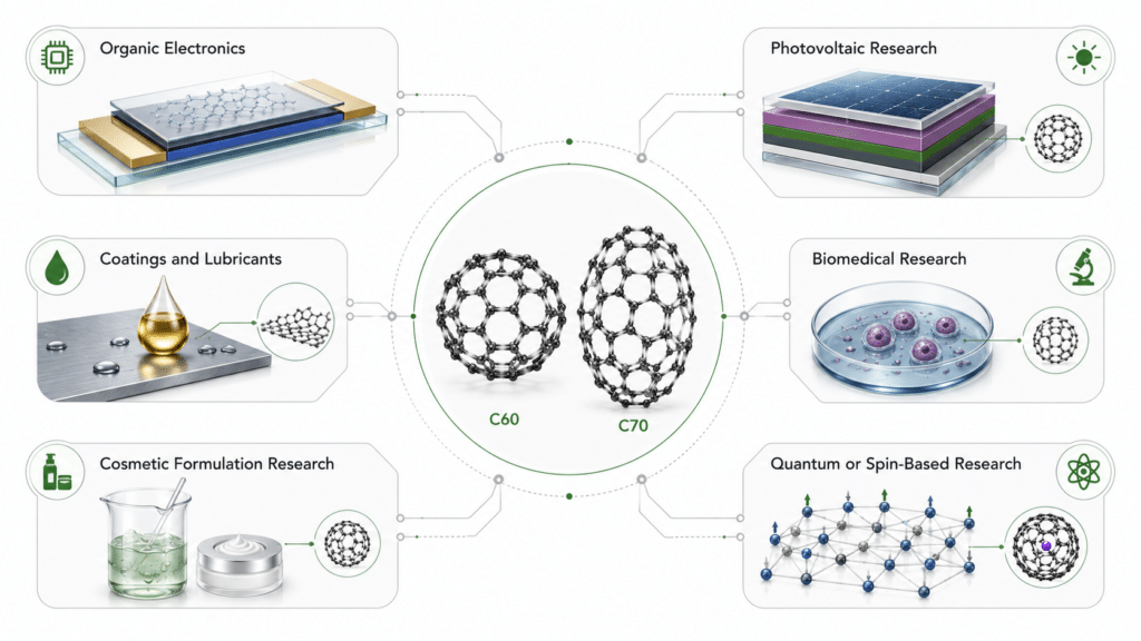 The US Fullerene Market: A Scientific and Strategic Analysis of the Carbon Nanomaterial Frontier (2024-2030) 12 Major US fullerene application verticals in electronics energy coatings biomedical research cosmetics and quantum materials