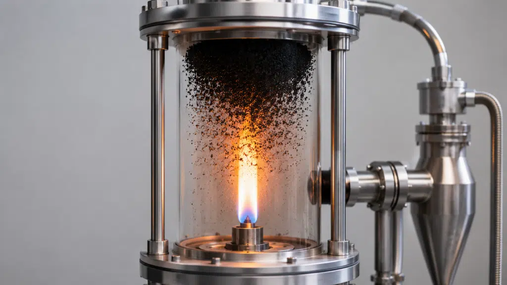 continuous combustion fullerene synthesis