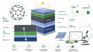 C60 Electron Transport Layer in Perovskite/Silicon Tandem Solar Cells: Purity, Interface Stability, and COA Requirements 1 image 2