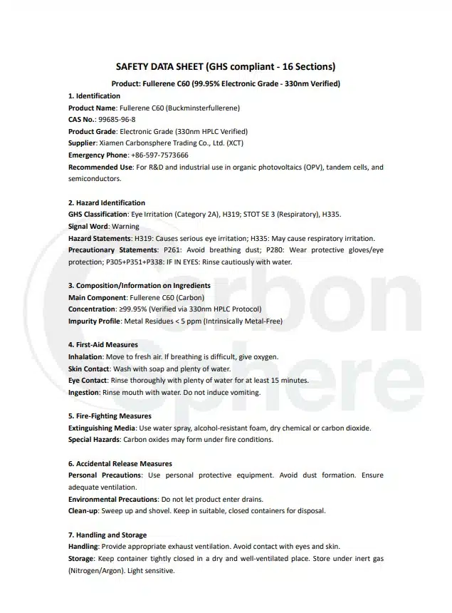 Google Ads Page One 3 safety data sheet c60