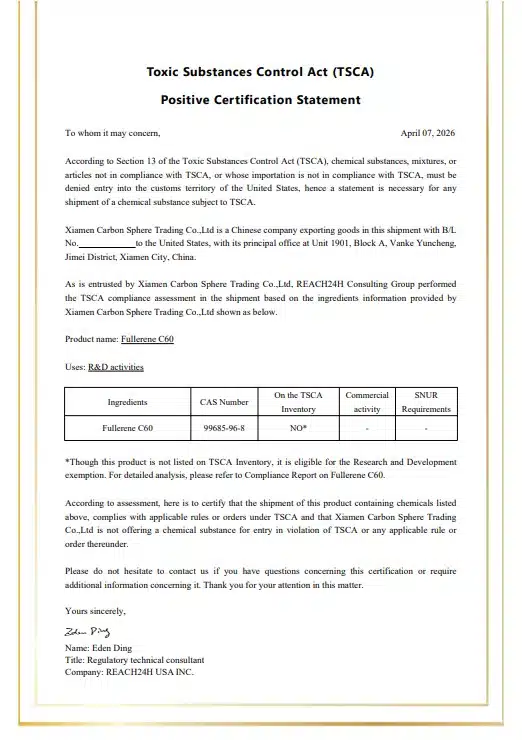 Google Ads Page One 4 tsca positive certification statement fullerene c60