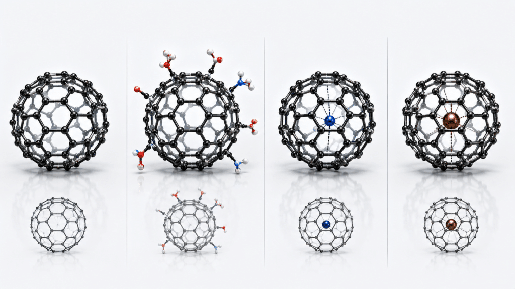 Endohedral Fullerenes and N@C60: Why Encapsulated-Atom Fullerenes Are Not Pristine C60 10 Pristine, functionalized and endohedral fullerene molecular identities