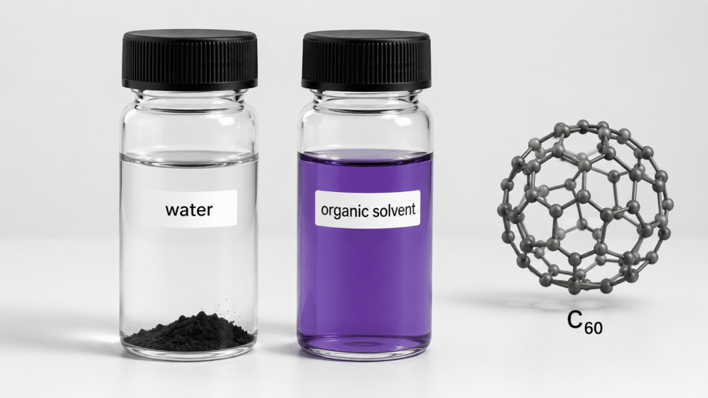 Fullerene Properties: Essential Guide to Structure, Solubility, Electronics, and Applications 12 Fullerene solubility in water and organic solvent