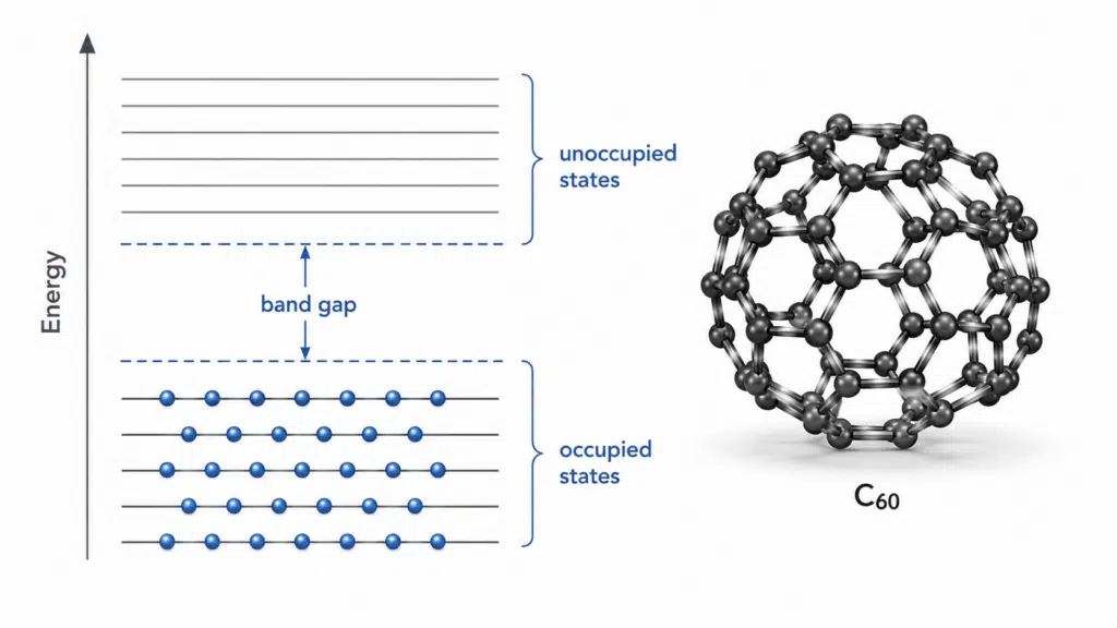 Why Doesn’t C60 Fullerene Conduct Electricity? A Clear Guide to Molecular Conductivity 12 Band gap limits electrical conduction in pure C60 fullerene